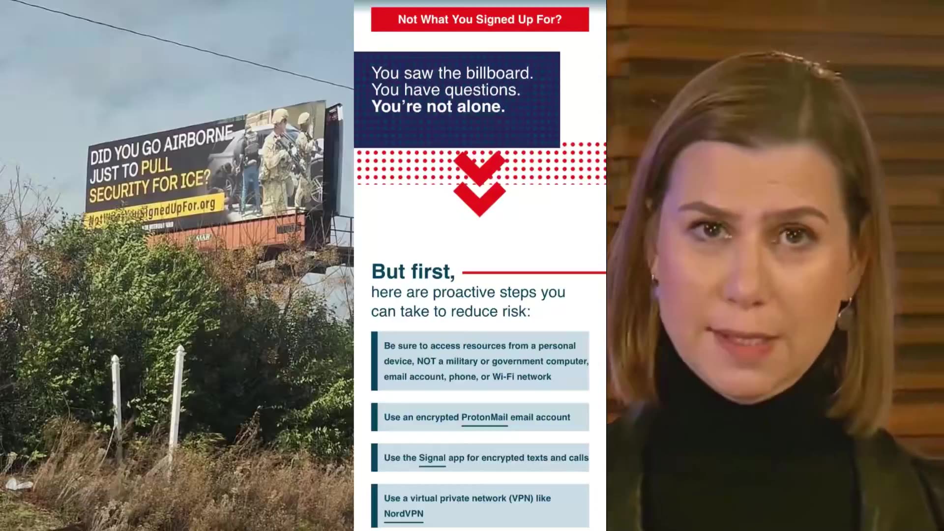 Billboards encouraging military members to dissent against leadership are now beginning to appear,