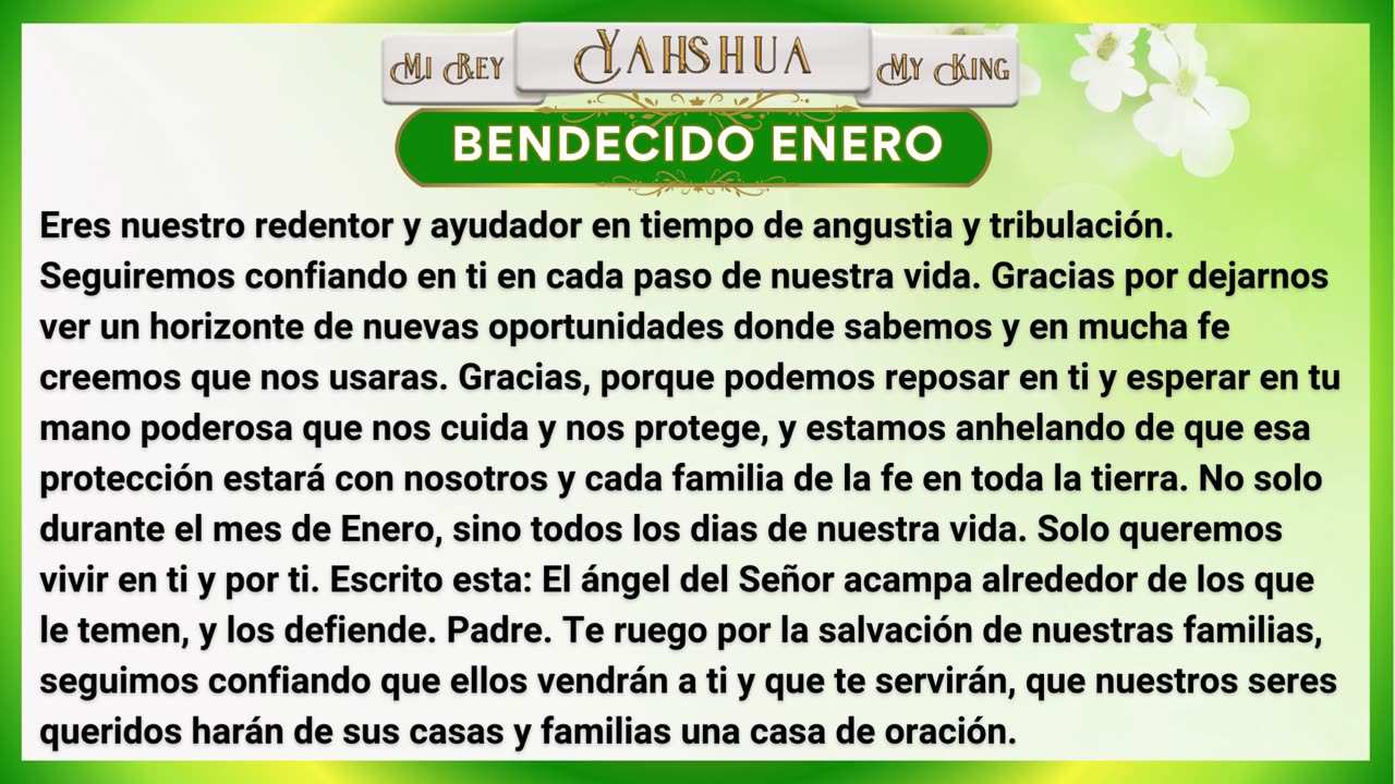 Bendecido Enero crea con fe a Dios y recibiras sus promesas