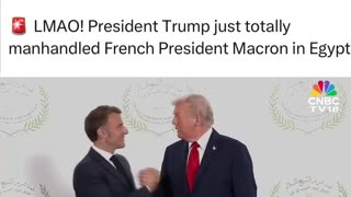 Politics - 2025 Trump Manhandled French Gay Sodomite Lover Degenerate Macroney In Egypt