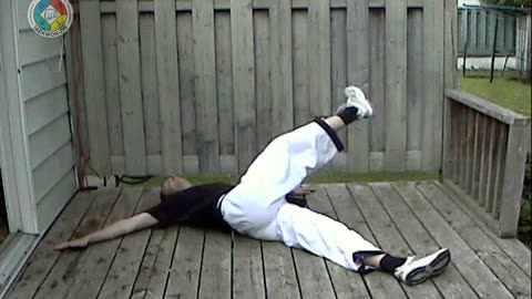 Warm-ups: 21-lieing-on-back-arms-out-90-degrees-leg-up-and-over-front-view