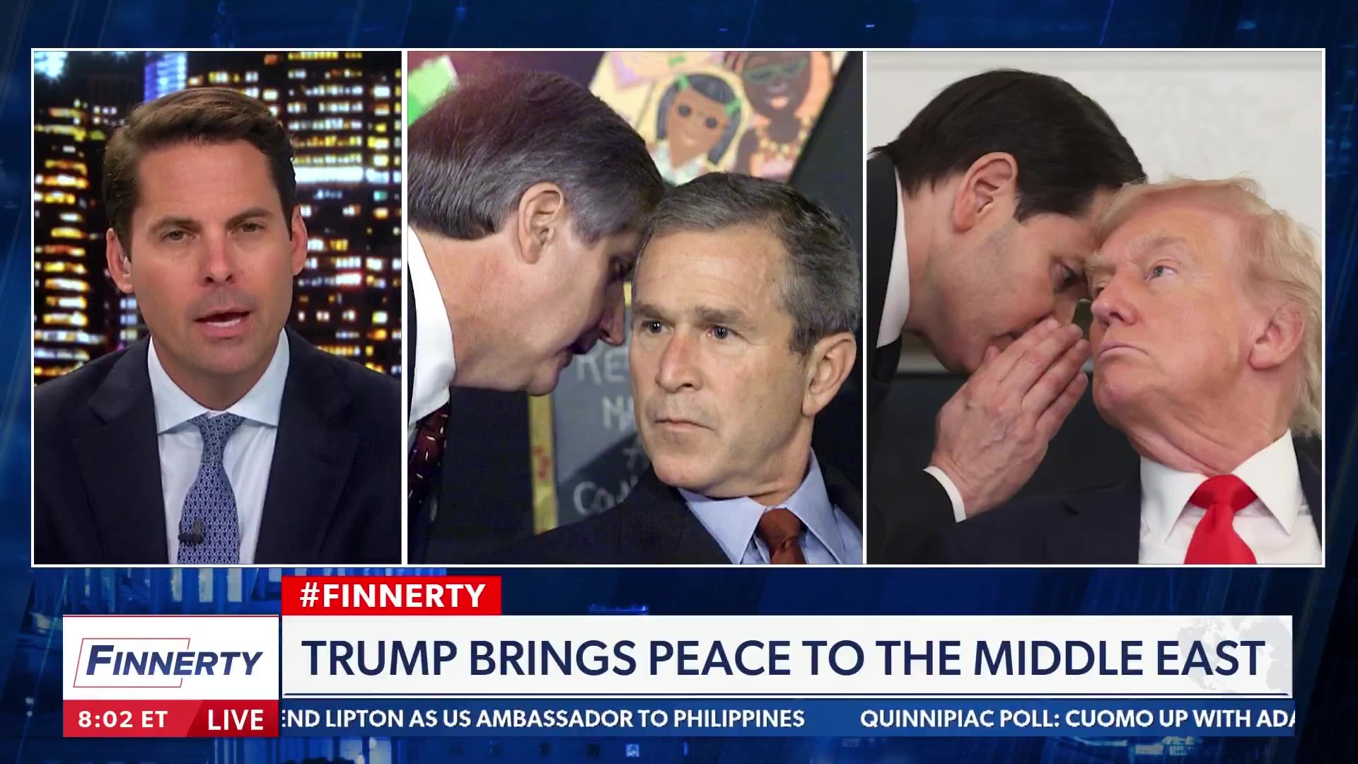 Rob Finnerty · “Other people start wars. Donald Trump ends them.”