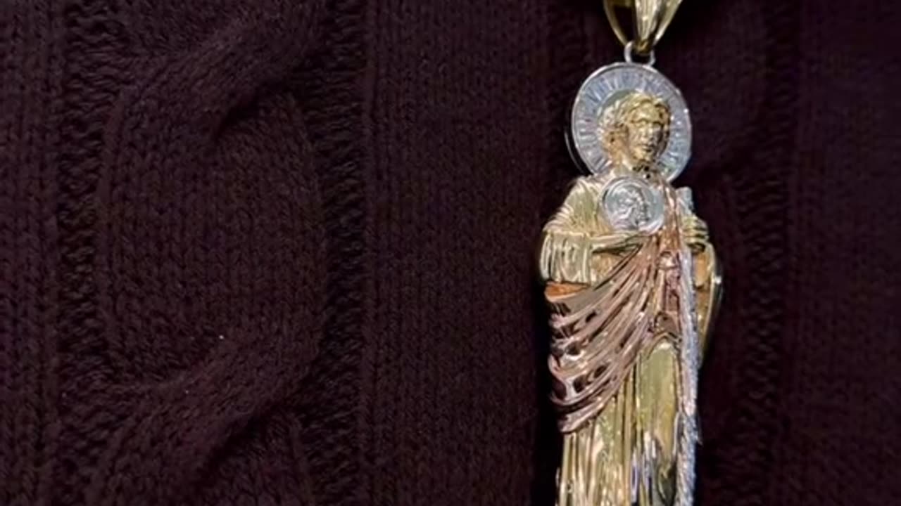 Real 3-Tone Gold San Judas Pendant Setup