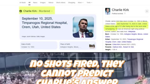 CHARLIE KIRK'S ASSASSINATION 9/10/2025 CONSPIRACY : ERASING CHARLIE KIRK