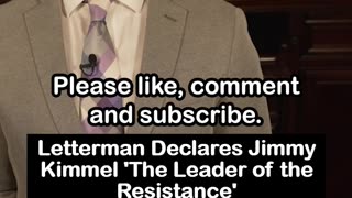 Letterman Declares Jimmy Kimmel 'The Leader of the Resistance'