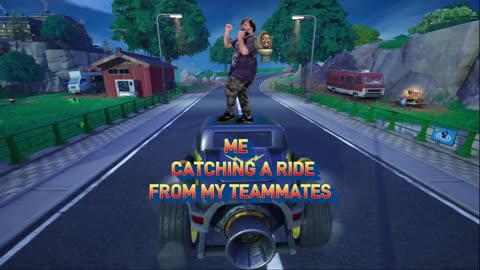 Me, catching a ride from my teammates. #FortniteMemes