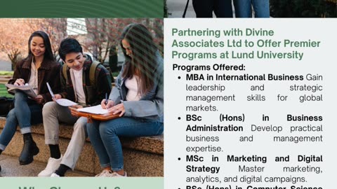 Excel in Business, IT & Finance at Lund University with Divine Associates Ltd.