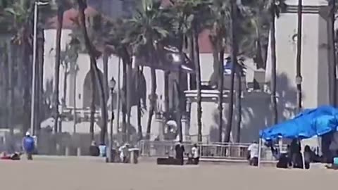 New social media video has emerged from the Helicopter crash in Huntington Beach