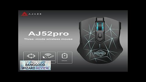 AJAZZ AJ52PRO Wired Gaming Mouse Sensor Triple Mode 2.4G+bluetooth Mouse Rechargeable Review