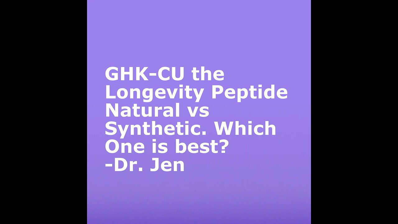 GHK-CU the Longevity Peptide – Dr Jen