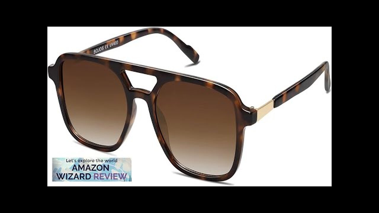 SOJOS Retro Aviator Sunglasses for Women MenTrendy Rectangle Womens Mens Shades Sun Review