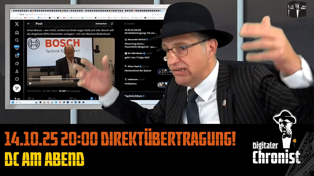 Aufzeichnung vom 14.10.25 Direktübertragung! DC am Abend