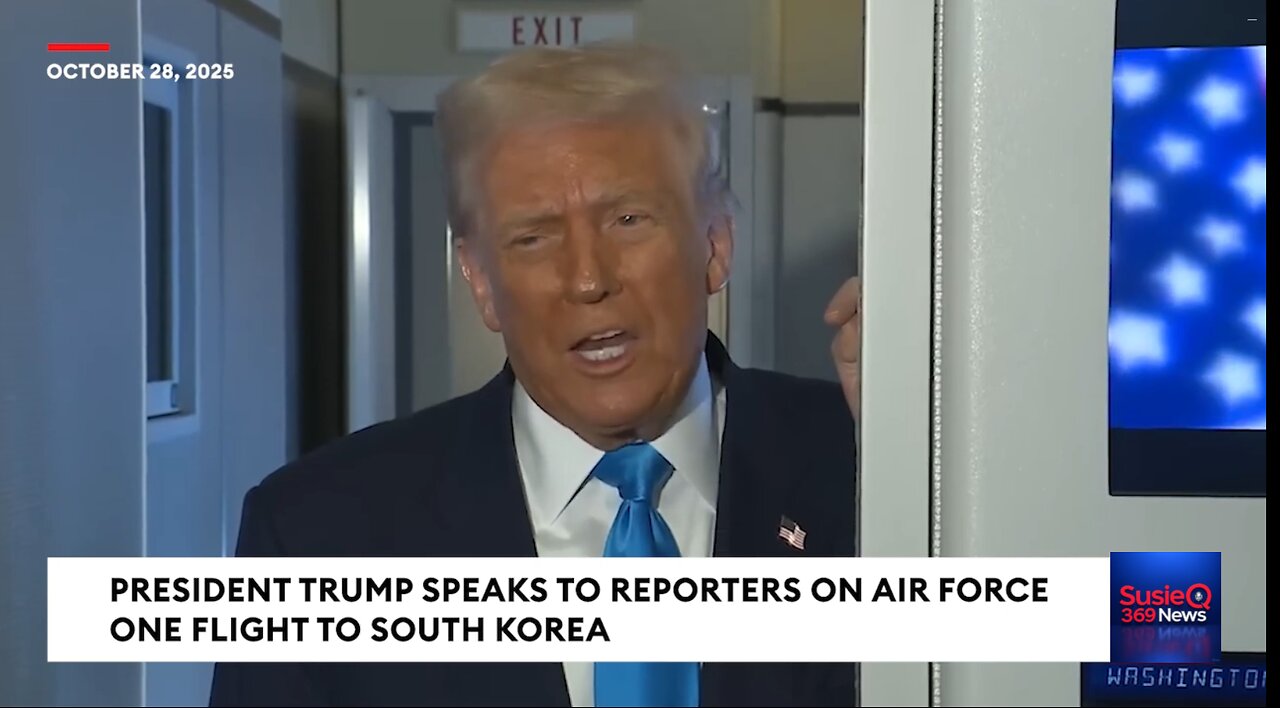 Trump Questioned About 2028 Plans, China Deal, And More On AF1 Flight To South Korea
