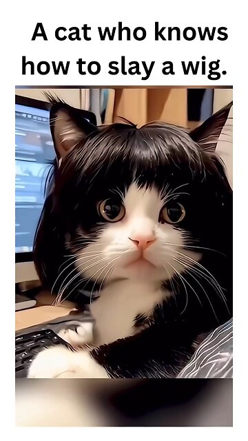 Meet the cat who knows how to slay a wig! Watch as this furry fashionista takes the spotlight