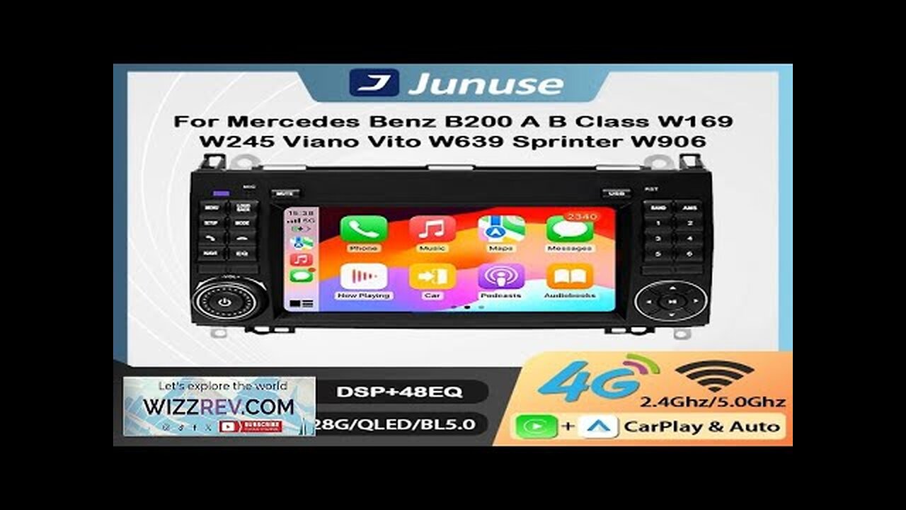 Junuse 4G QLED Android 13 Car Radio Wireless CarPlay Auto Navigation Head Review