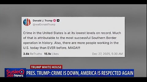 PRES. TRUMP: CRIME IS DOWN, AMERICA IS RESPECTED AGAIN