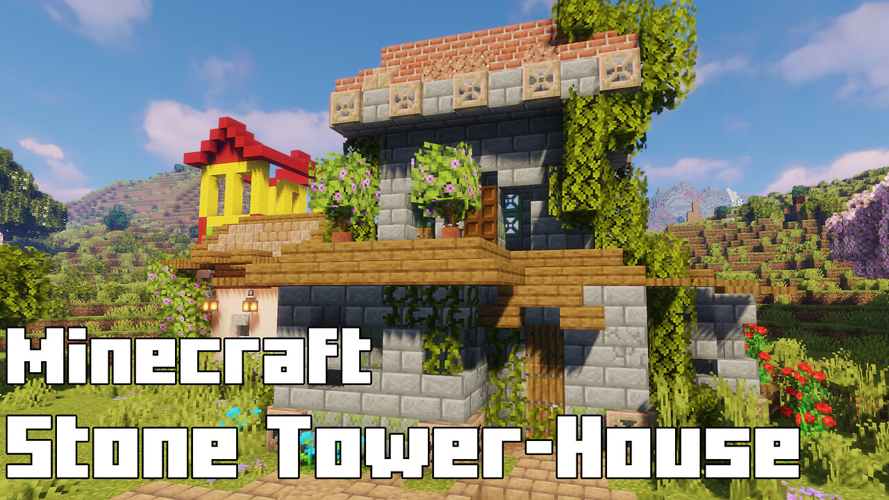 Minecraft Stone Tower House - Majestic Vertical Build Tutorial
