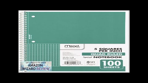 Mead Spiral Notebook 1-Subject Graph Ruled Paper 7-1/2" x 10-1/2" 100 Sheets Review