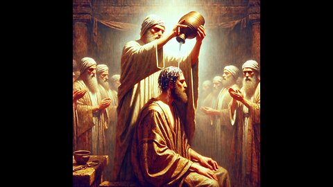 Leviticus 8:1-36 The Lord commanded Moses to anoint Aaron with oil and sanctify him.
