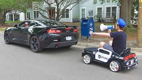 Pulling Cars Over Using A Toy Police Car