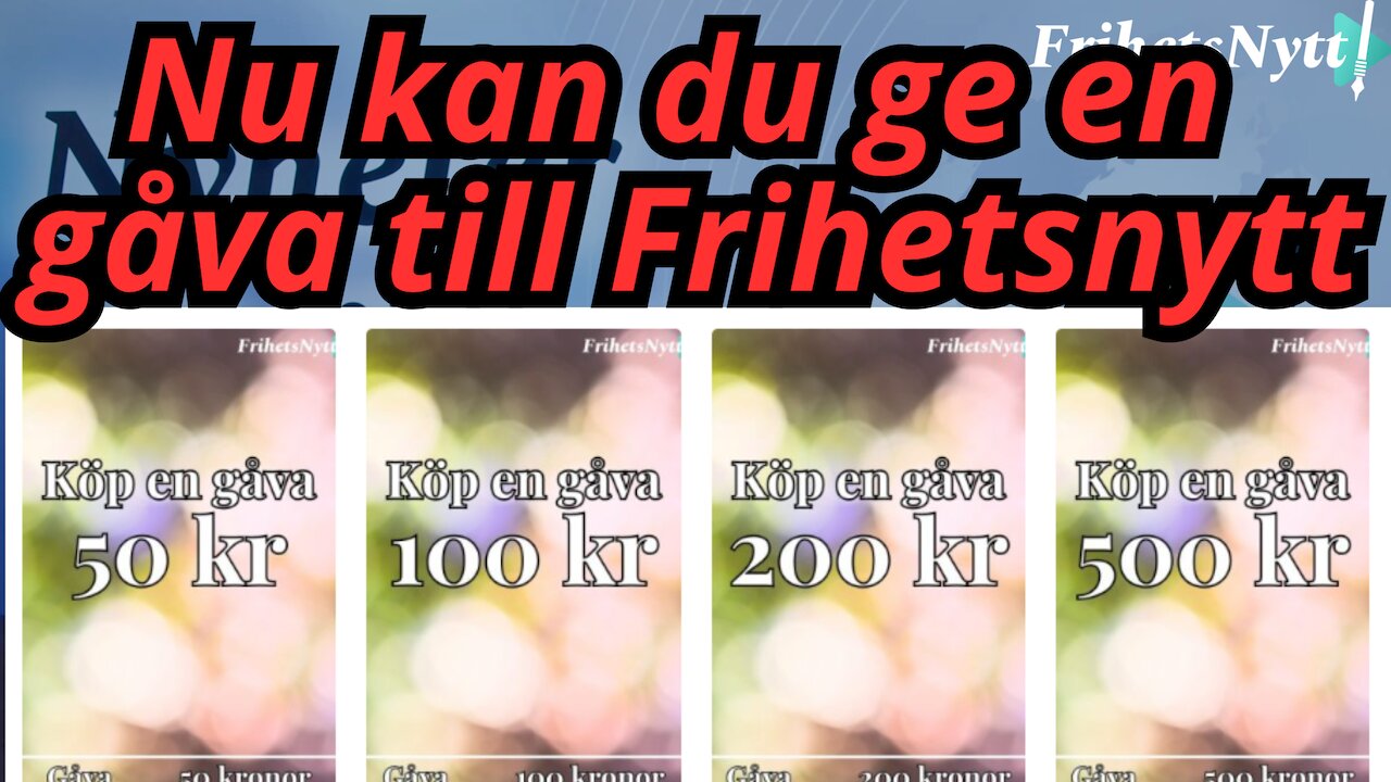 Frihetsnytt behöver ditt stöd - Nu finns möjligheten att ge en gåva