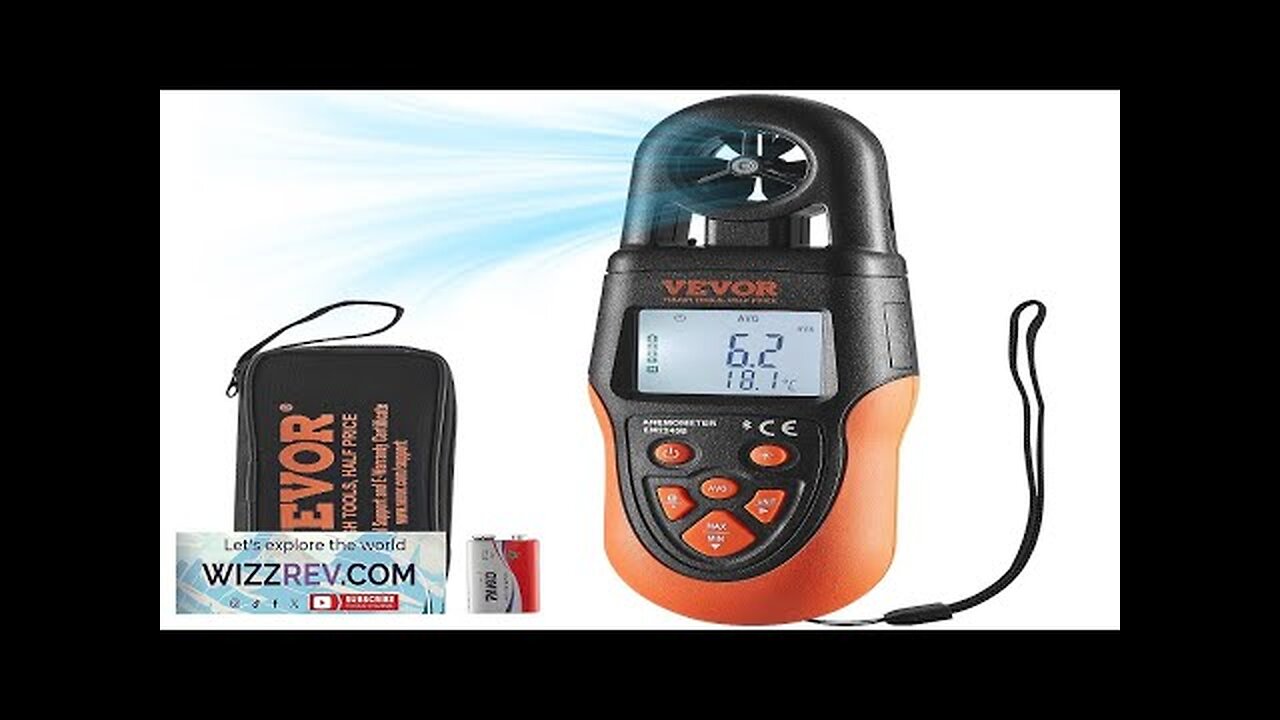 VEVOR Bluetooth Handheld Anemometer 14℉-140℉ Digital Wind Speed Meter Gauge with LED Review