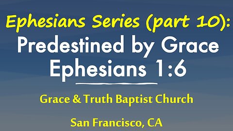 Ephesians 1:6: Predestinated in Christ to the Praise of the Glory of God's Grace: Eph Series 10