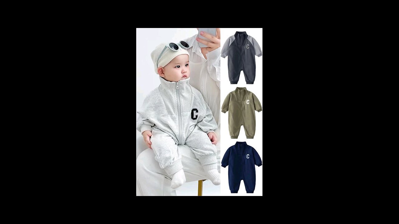 Keep Your Little One Cozy Our Newborn Zipper Long Sleeve High Collar Winter 100% Cotton Jumpsuit Set