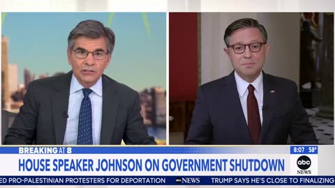 'Answer the question!' Mike Johnson refuses to acknowledge Trump quote in spat on ABC