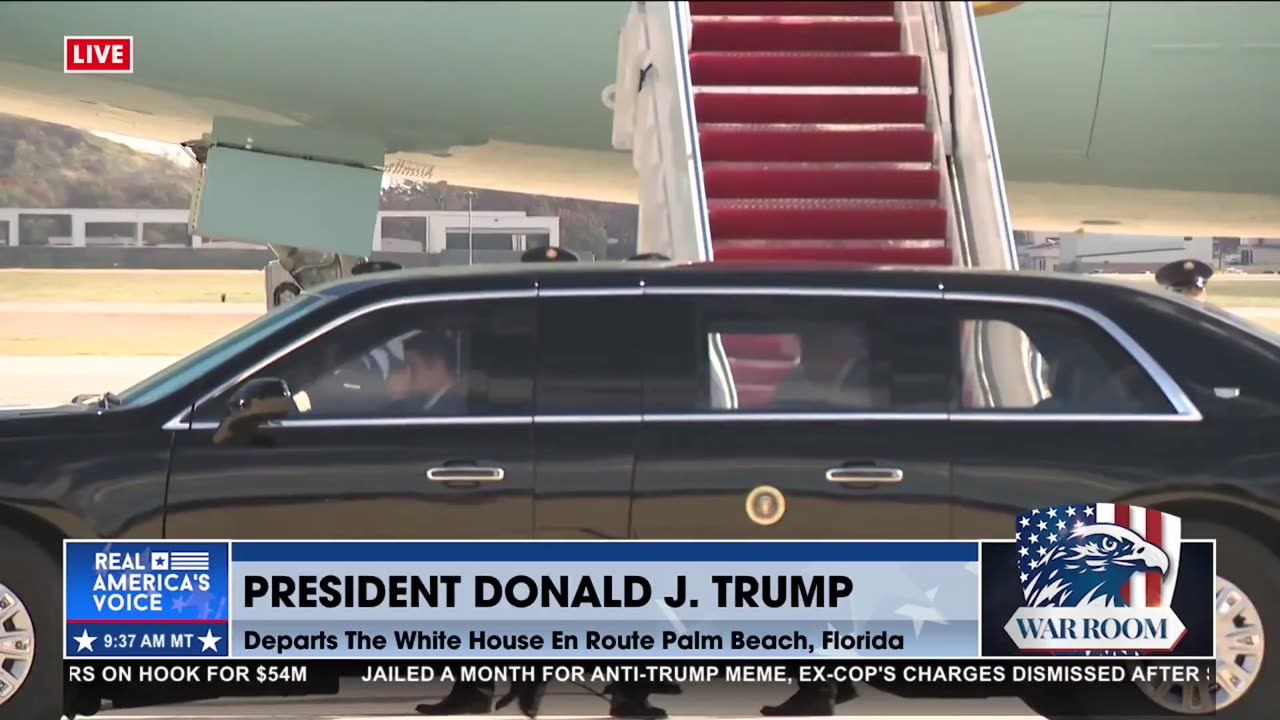 POTUS BOARDS AF1 TO WEST PALM BEACH