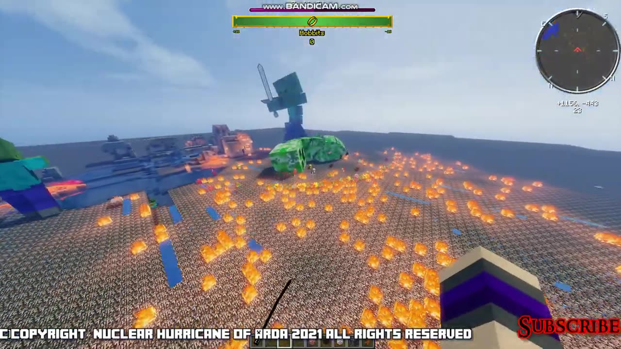 Minecraft Mob Battle Zombie titan vs creeper titan rematch