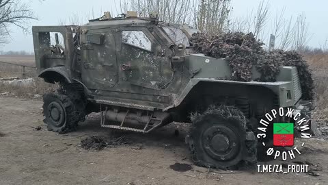 A disabled armored vehicle of the Armed Forces of Ukraine somewhere at the front