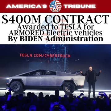 Elon's $400M Tesla contract was from BIDEN Administration, NOT TRUMP!