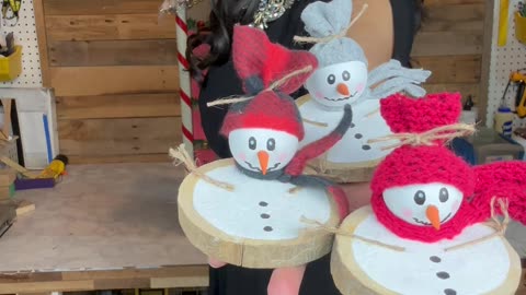 Making Wooden Cookie Snowmen, Christmas Countdown of Nature Crafts Day 22