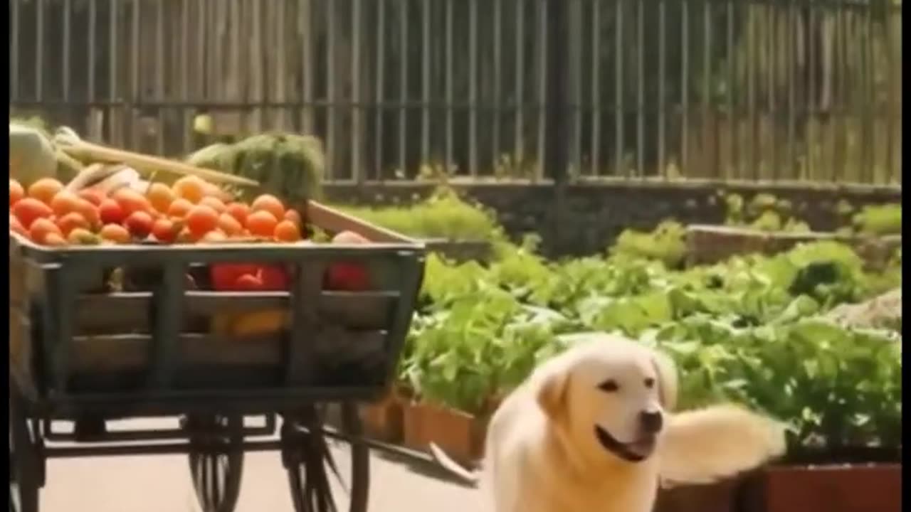AI Video: Dog With Vegetables