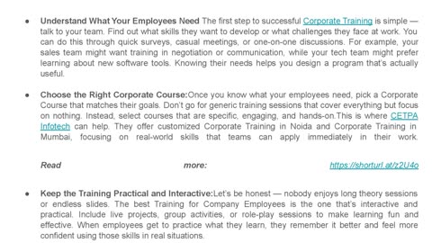 How to Tailor Corporate Training to Your Employees' Needs