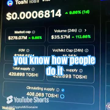 toshi price prediction crypto market bull run! #fyp