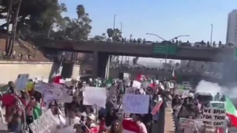 Anti-ICE protestors have shut down the 101 Freeway in LA