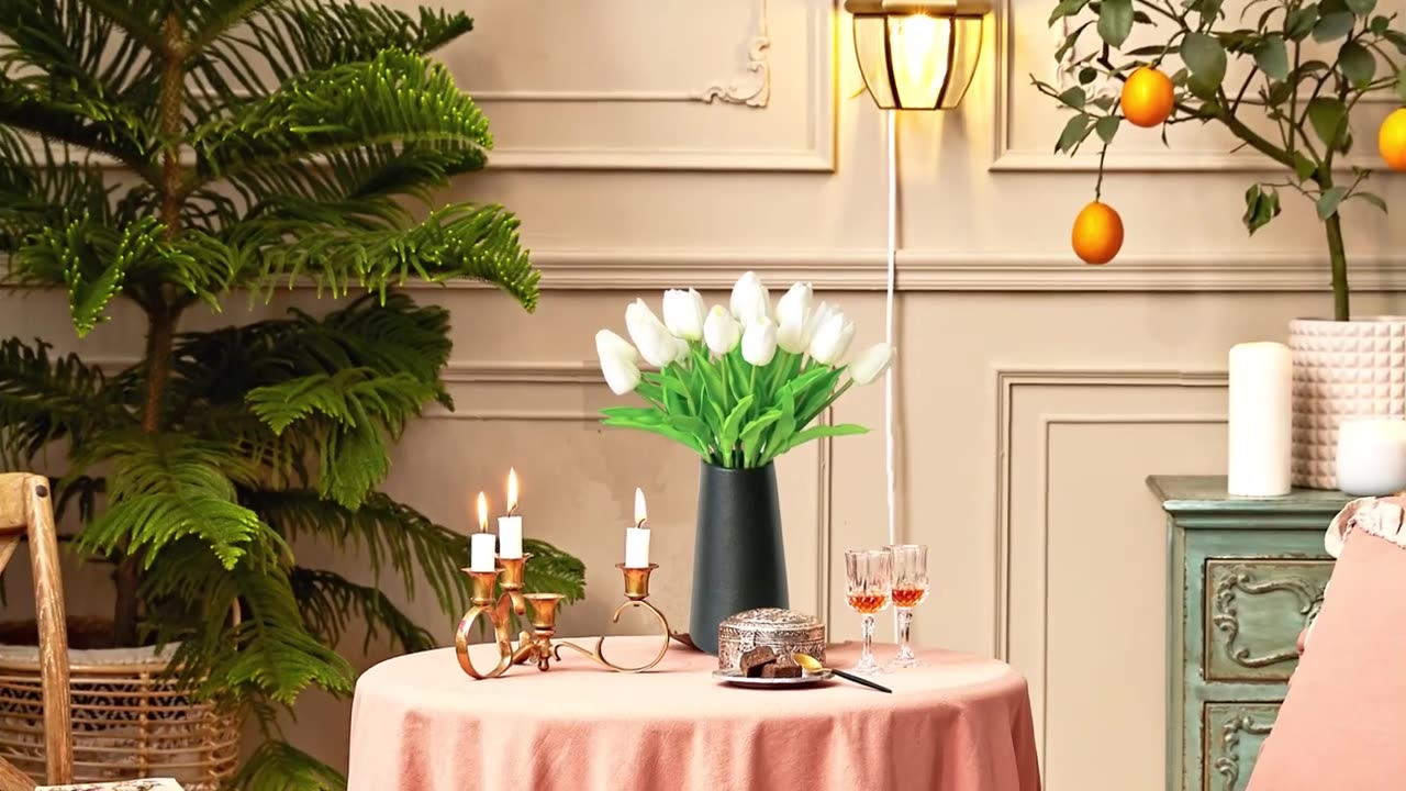 Tulip Artificial Flowers Real Touch Bouquet FOR $0.99