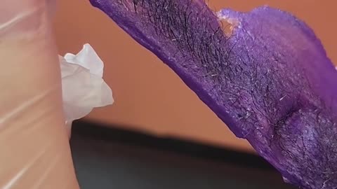 @smoothpeaches.waxing Underarm Wax Strip Reveal with Sexy Smooth Purple Seduction Hard Wax Demo 