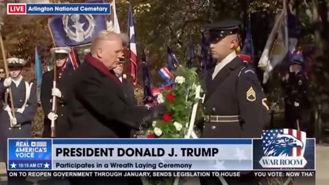 PRESIDENT TRUMP ARRIVES AT ARLINGTON NATIONAL CEMETERY