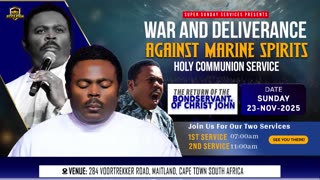 THIS NOVEMBER 23rd Bondservant of Christ John returns for War and Deliverance Against Marine Spirits