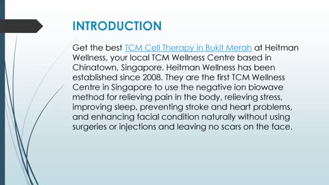 Get the best TCM Cell Therapy in Bukit Merah