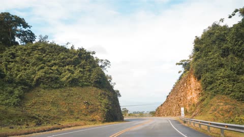 Highway in the middle of a mountain range