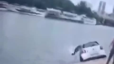 Usual suspects in Paris throw other people's cars into the river.