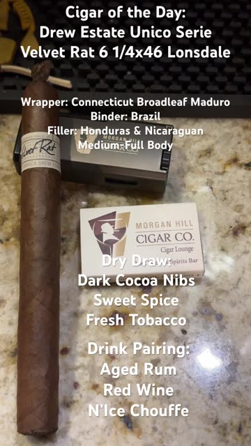 Velvet Rat (Drew Estate) Liga Privada Unico Serie 6 1/4x46 Lonsdale #CigarOfTheDay #CigarReview