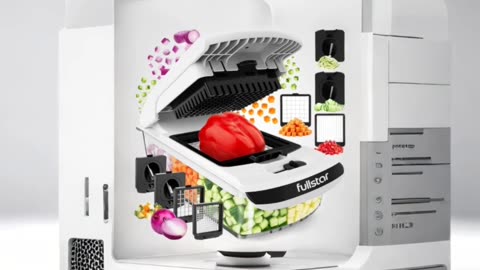 Fullstar The Original Pro Chopper - Vegetable Chopper and Spiralizer, Food Chopper with Container
