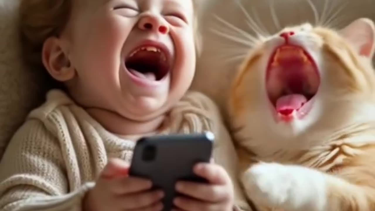 Adorable Cat and Baby Playtime | Funny and Heartwarming Moments Between a Cat and a Child🔥🔥