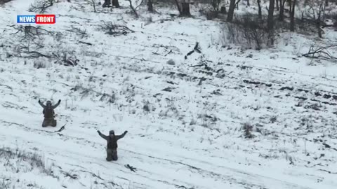 Two Ukrainian Soldiers Try to Surrender to a Russian Drone, Shot by Their Own Troops