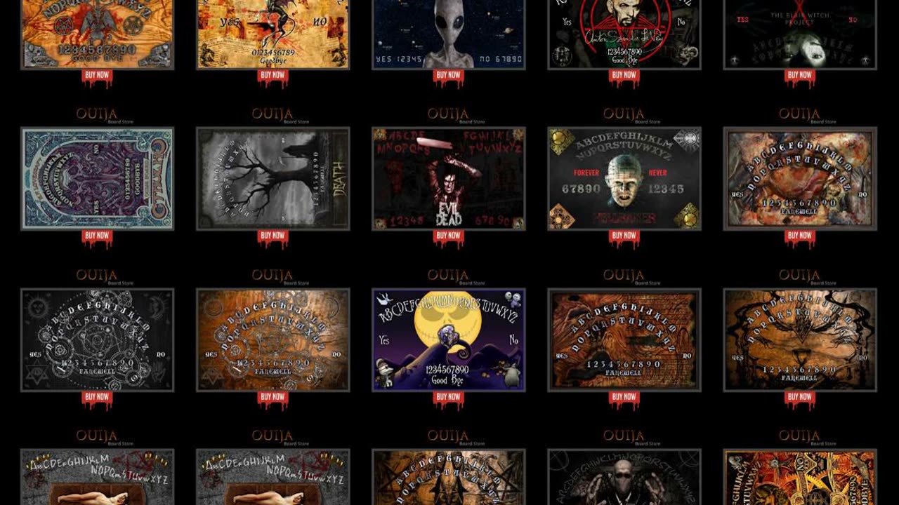 Ouija Boards at QuittingHeaven.com 100 Designs to Choose From Link Below
