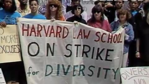 Obama Protesting at Harvard 1991 (on strike for diversity)